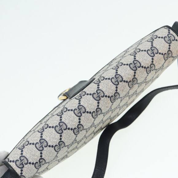 GUCCI GG Supreme Shoulder Bag Pvc Leather Navy Gold - Picture 6 of 16